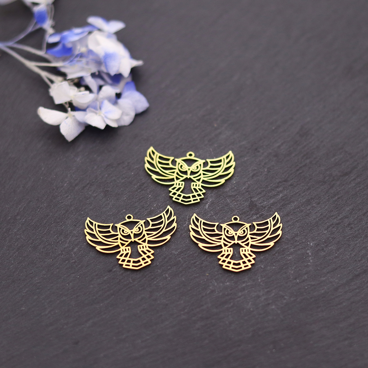3pcs Owl Stainless Steel Charm - Fly Line 评论和价格