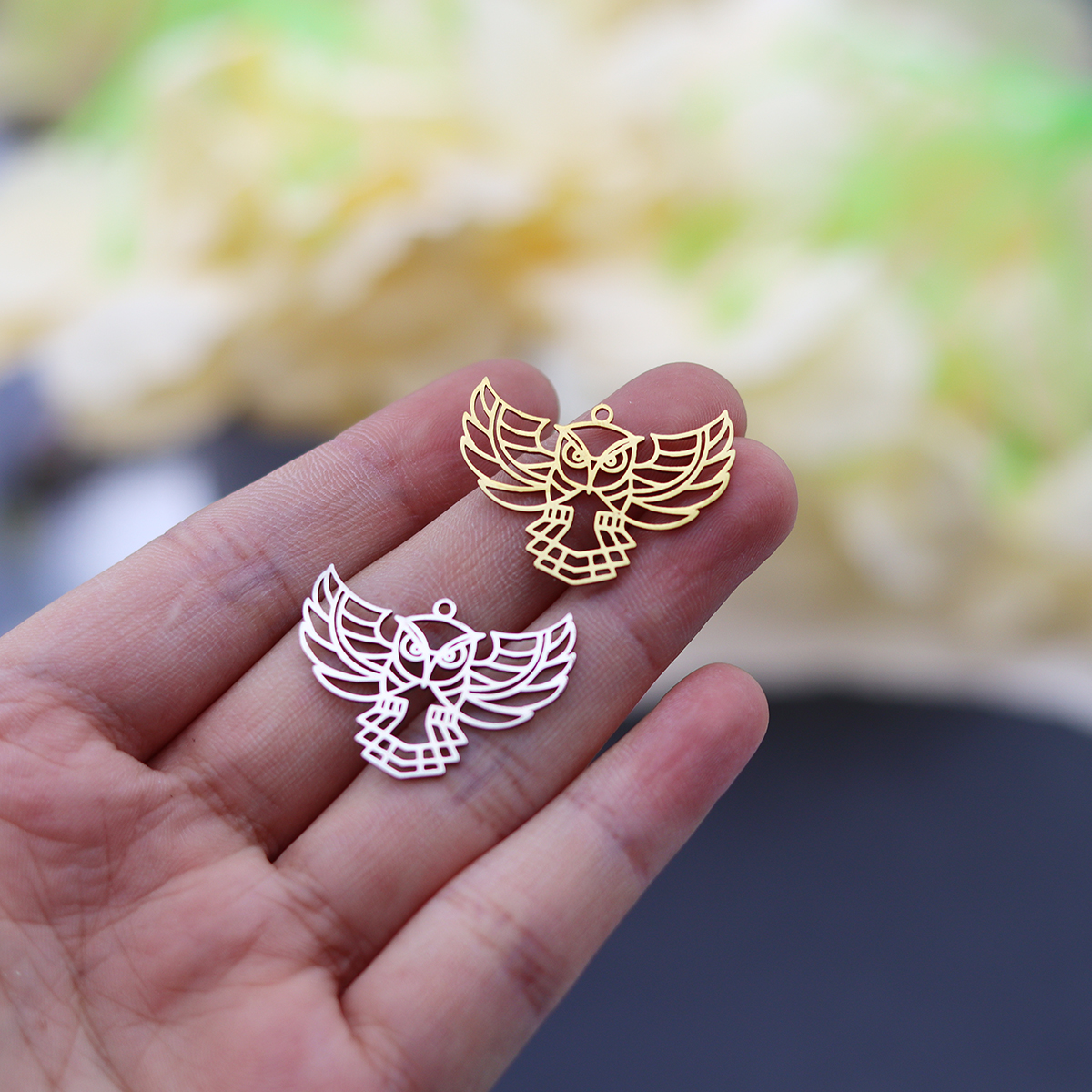 3pcs Owl Stainless Steel Charm - Fly Line 评论和价格